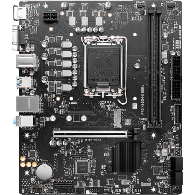 MSI PRO H610M-E DDR4 Mainboard, schwarz, Gebraucht