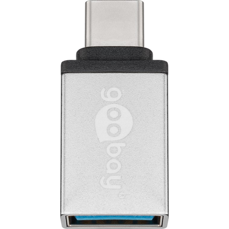 goobay USB 3.2 Gen 1 Adapter, USB-C Stecker > USB-A Buchse, silber, OTG Super