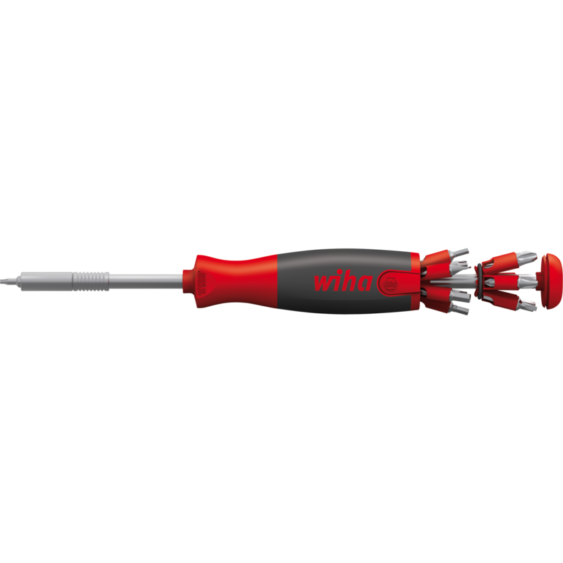 Wiha Schraubendreher mit Bit Magazin LiftUp 26one, schwarz/rot, 14-teilig