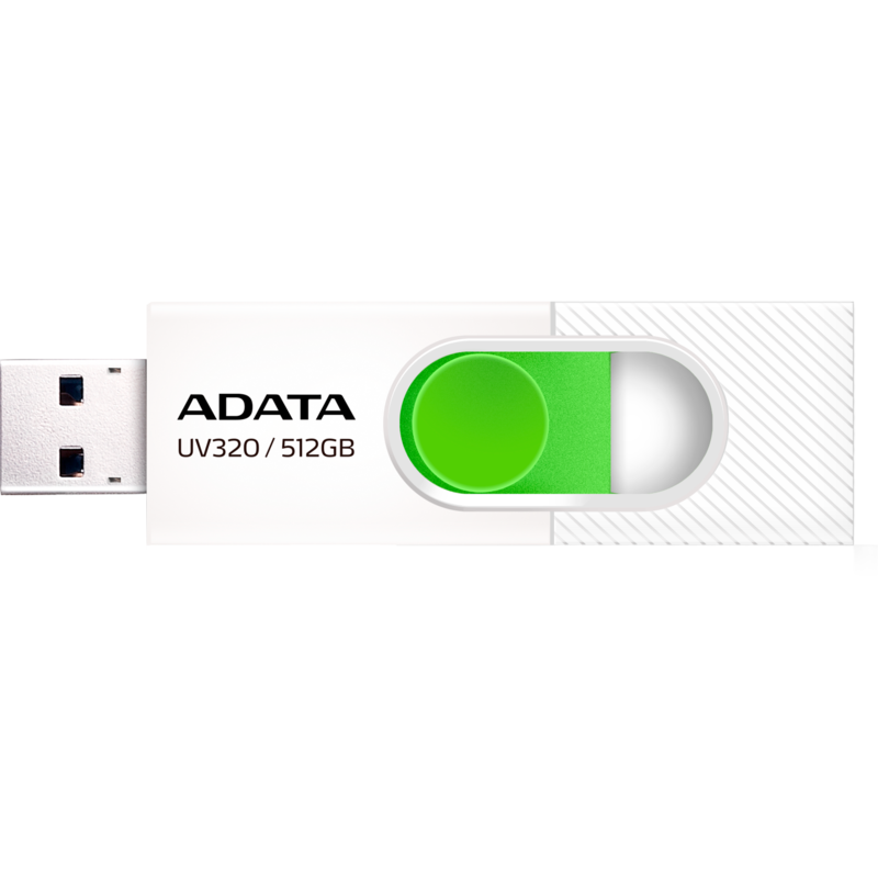 ADATA UV320 512 GB USB-Stick, weiß/grün, USB-A 3.2 Gen 1