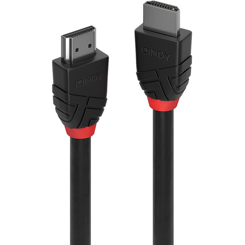 Lindy Standard HDMI Kabel 8K 60Hz, Black Line, schwarz, 0,5 Meter