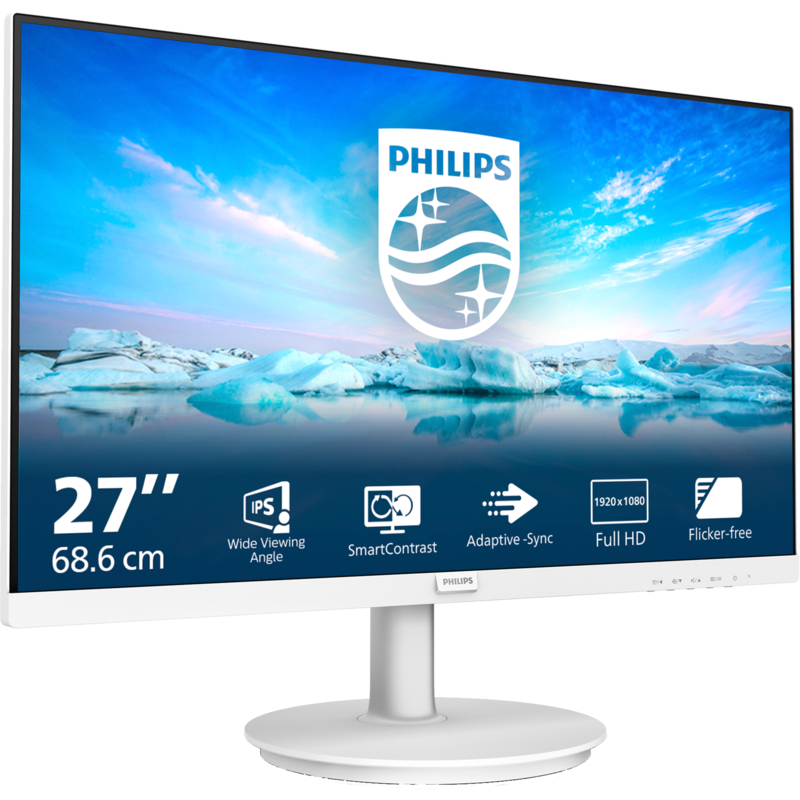 Philips 271V8AW/00 LED-Monitor, weiß, FullHD, IPS, Adaptive-Sync, HDMI