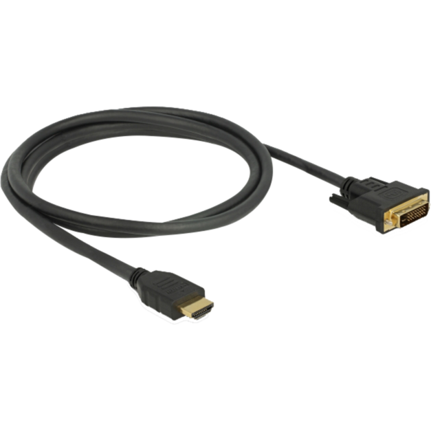 DeLOCK Adapterkabel HDMI > DVI 24+1 bidirektional, schwarz, 1,5 Meter
