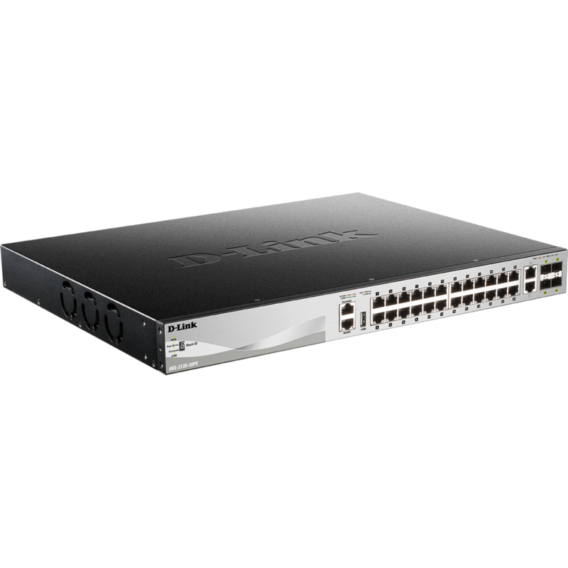 D-Link DGS-3130-30PS/E Switch, 370W PoE Budget