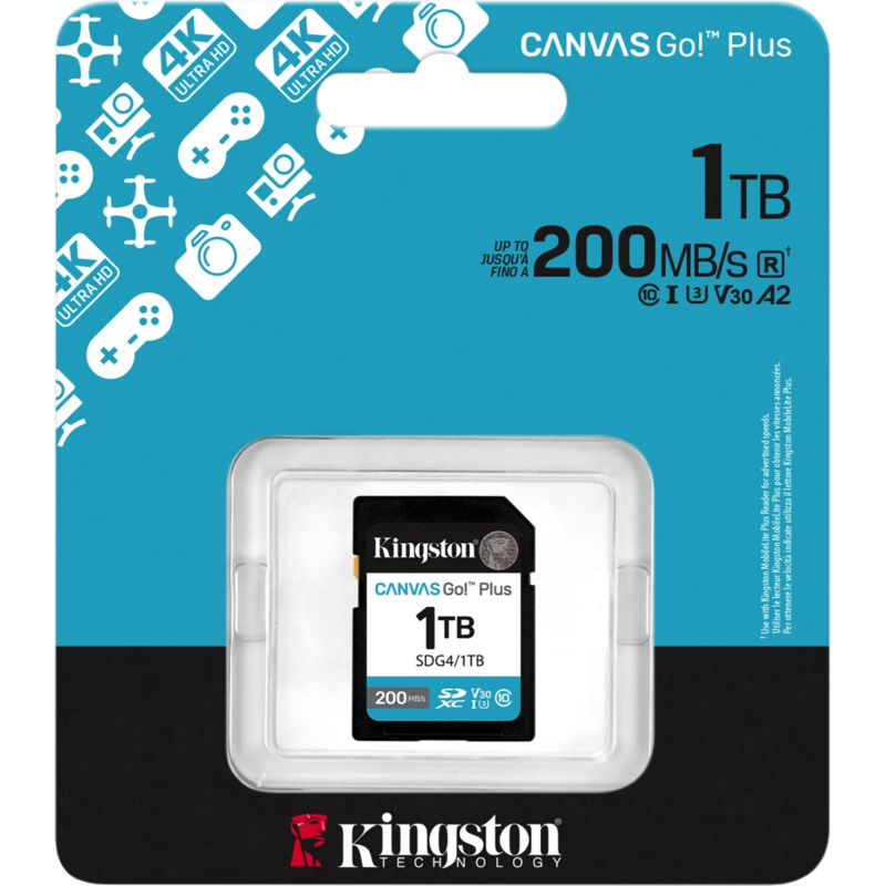Kingston Canvas Go! Plus 1TB SDXC Speicherkarte, schwarz, UHS-I U3, Class 10