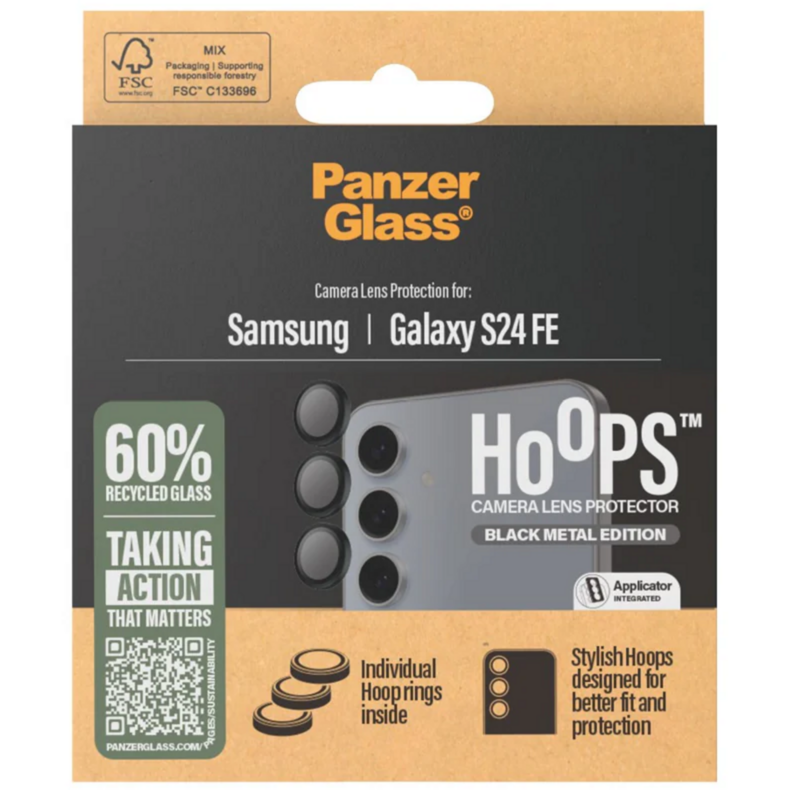 PanzerGlass Hoops Kameraschutz Schutzfolie, schwarz, Samsung Galaxy S24 FE 5G