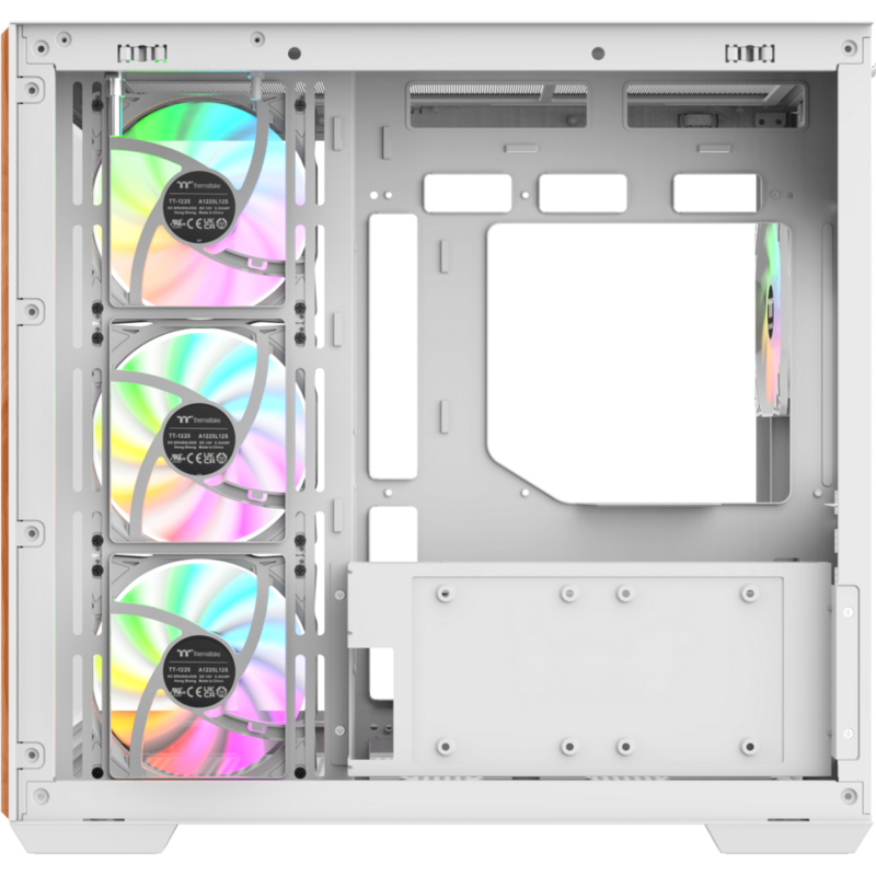 Thermaltake View 380 WS ARGB Tower-Gehäuse, weiß/holz, Tempered Glass x 2