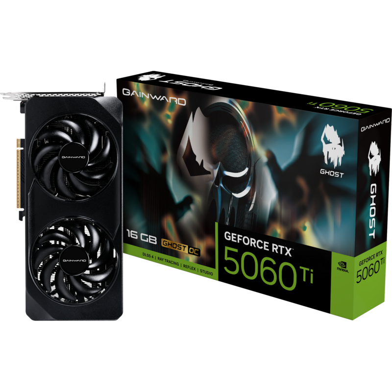 Gainward GeForce RTX 5060 Ti Ghost OC 16GB Grafikkarte, DLSS 4, 3x DisplayPort