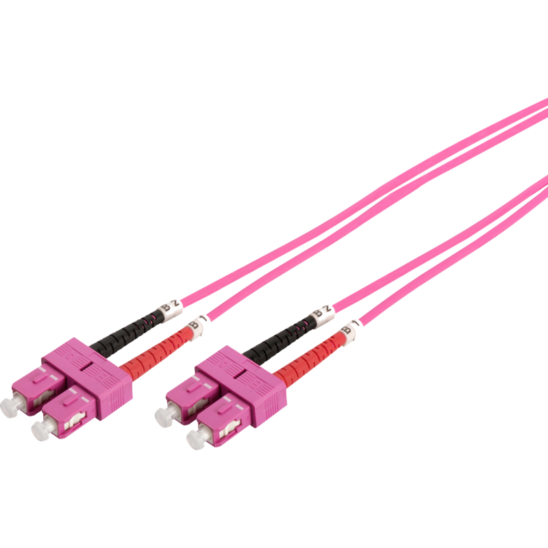 Digitus LWL Patchkabel, Duplex, SC > SC Stecker, Multimode OM4 Kabel, violett, 3