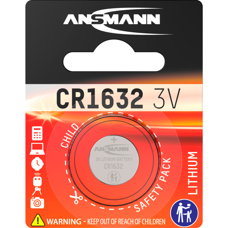 Ansmann Lithium Knopfzelle CR1632 Batterie, 1 Stück
