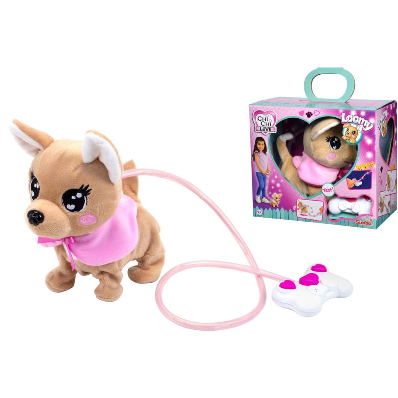 Simba ChiChi LOVE Loomy - Chihuahua ChiChi Kuscheltier, beige/rosa, 20 cm