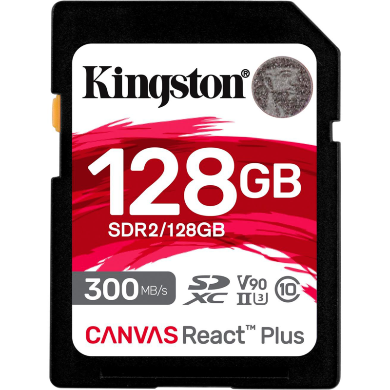 Kingston Canvas React Plus 128 GB SDXC Speicherkarte, schwarz, UHS-II U3, Class