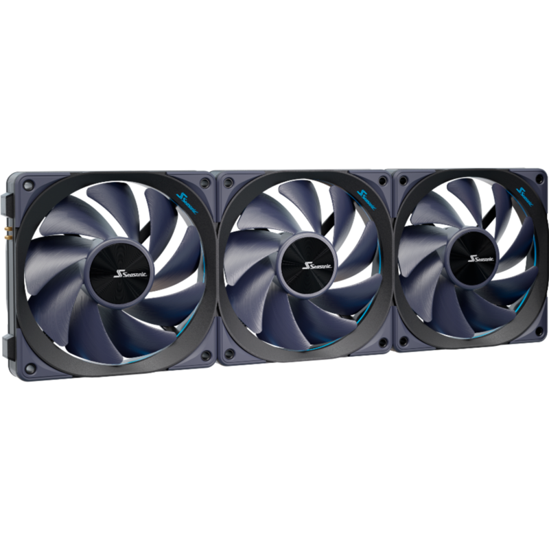 Seasonic MagFlow 1225 PWM Gehäuselüfter, schwarz, 3-Fan Kit