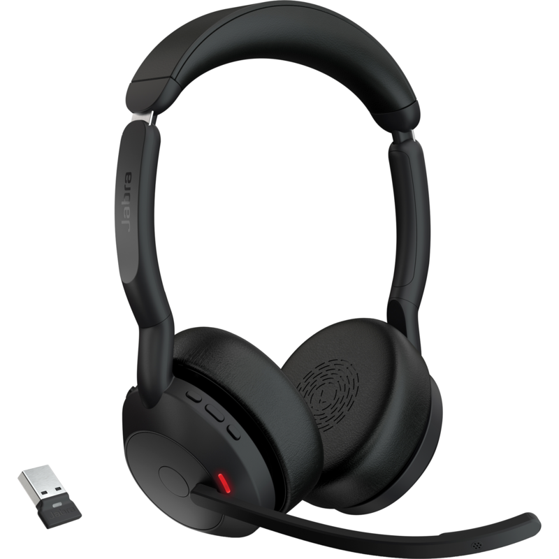 Jabra Evolve2 55 Headset, schwarz, Stereo, UC, USB-A, Link380a