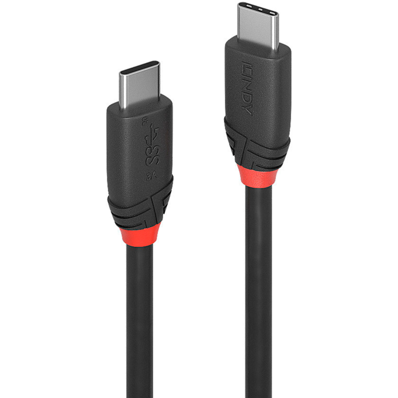 Lindy USB 3.2 Gen 2x2 Kabel Black Line, USB-C Stecker > USB-C Stecker, schwarz
