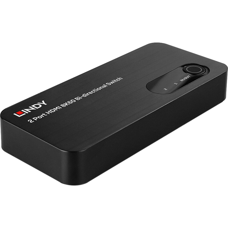 Lindy 2-Port HDMI Switch 2.1 8K60 HDR, schwarz, bidirektional
