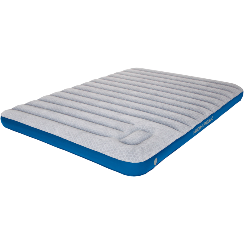 High Peak Air bed Cross Beam Double Luftbett, hellgrau/blau