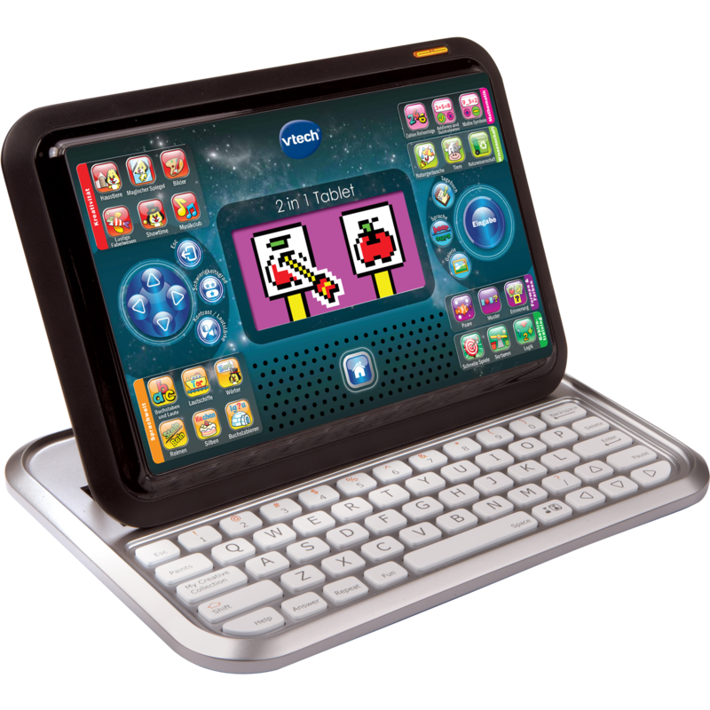 VTech 2 in 1 Tablet Lerncomputer, schwarz/silber