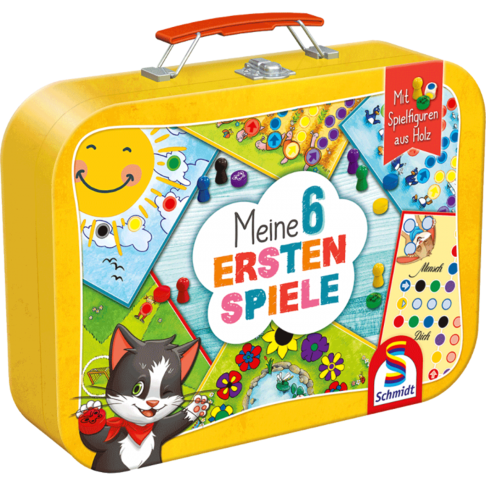 Schmidt Spiele Meine 6 ersten Spiele Brettspiel, im Metallkoffer