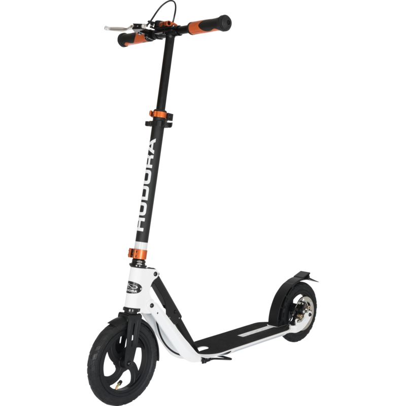 HUDORA BigWheel Air 230 Dual Brake Scooter, schwarz/weiß