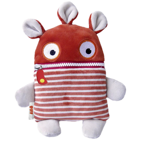 Schmidt Spiele Sorgenfresser Biff Kuscheltier, rot/weiß, 28 cm