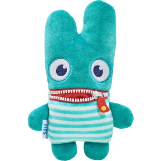 Schmidt Spiele Sorgenfresser Fips Kuscheltier, türkis/creme, 23 cm