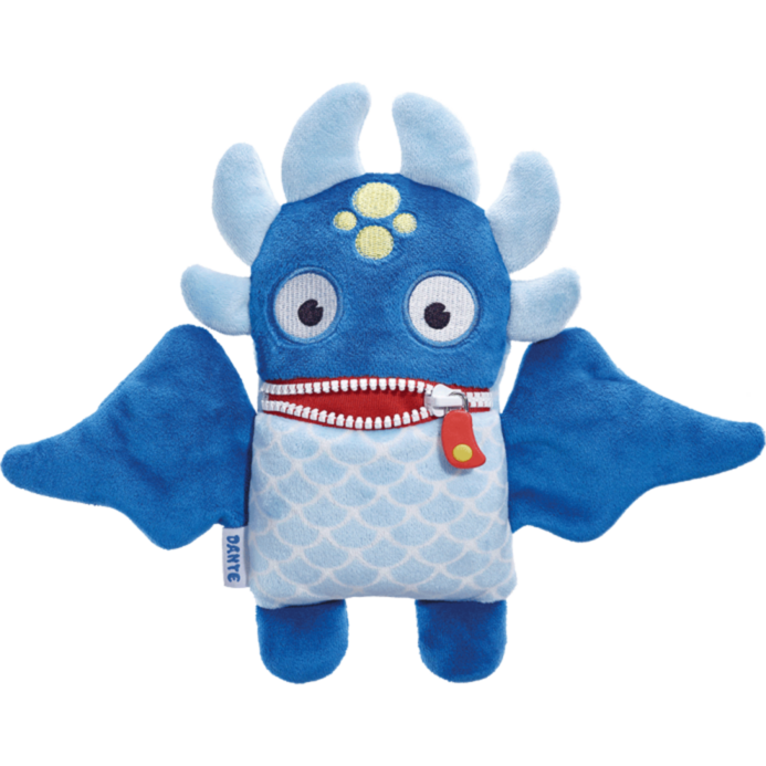 Schmidt Spiele Sorgenfresser Dante Kuscheltier, blau/hellblau, 21 cm