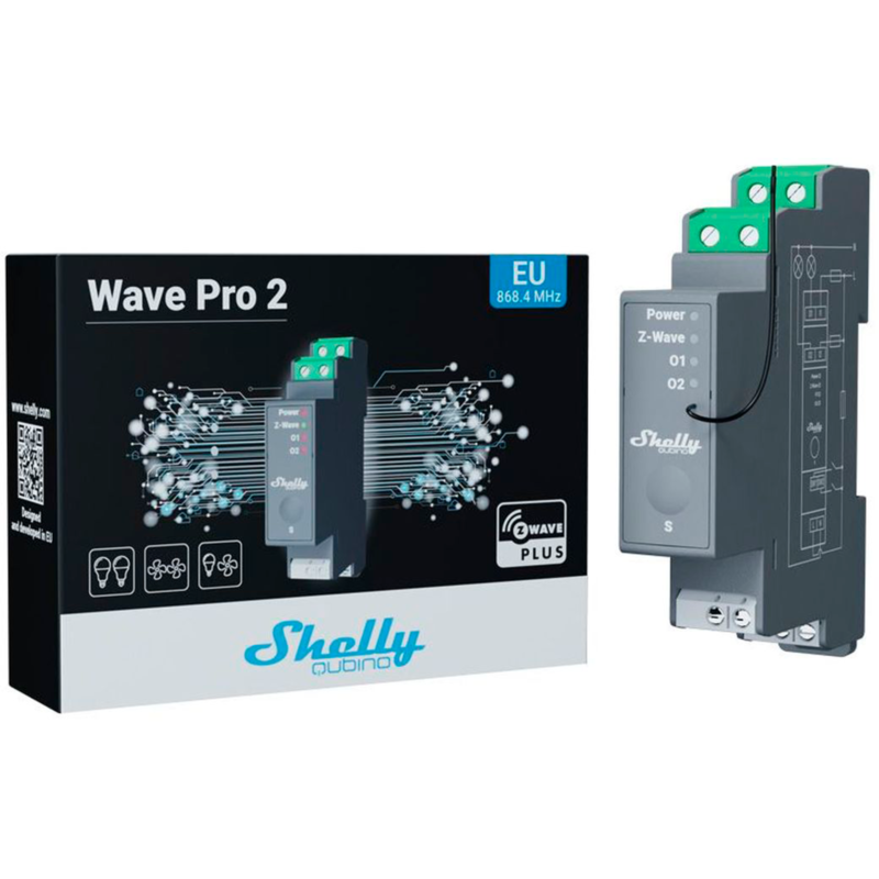 Shelly Qubino Wave Pro 2 Relais, grau