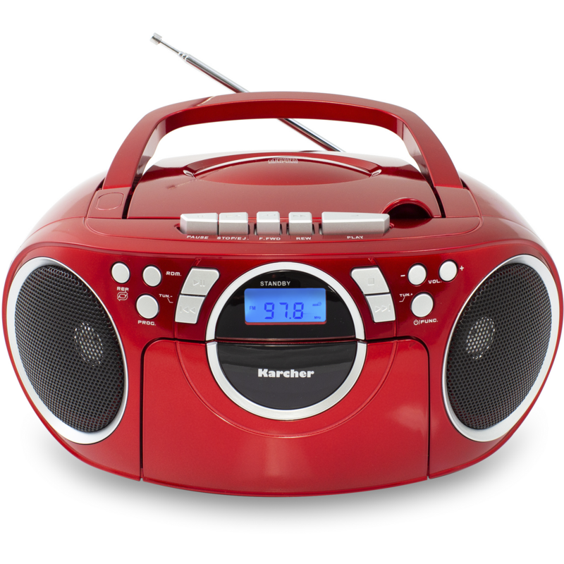 Karcher RR 5042-R Radio, rot, CD-Player, Kassettenplayer, UKW-Radio, AUX