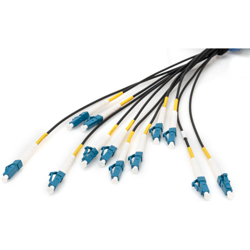 Digitus Glasfaser Universal Breakout Kabel, Duplex, LC/UPC Stecker, Singlemode