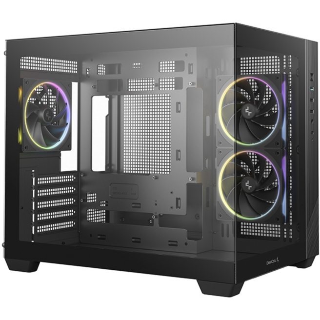 DeepCool CG330 3F Tower-Gehäuse, schwarz, Panorama-Design