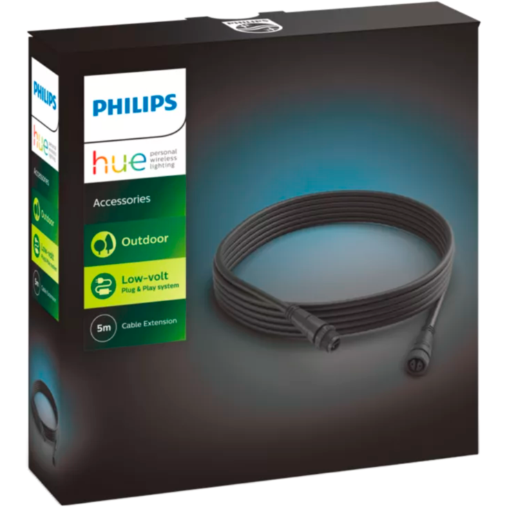 Philips Hue Verlängerungskabel Outdoor, schwarz, 5 Meter