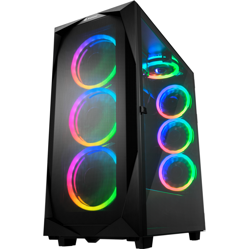 Sharkoon REV300 Tower-Gehäuse, schwarz, Tempered Glass