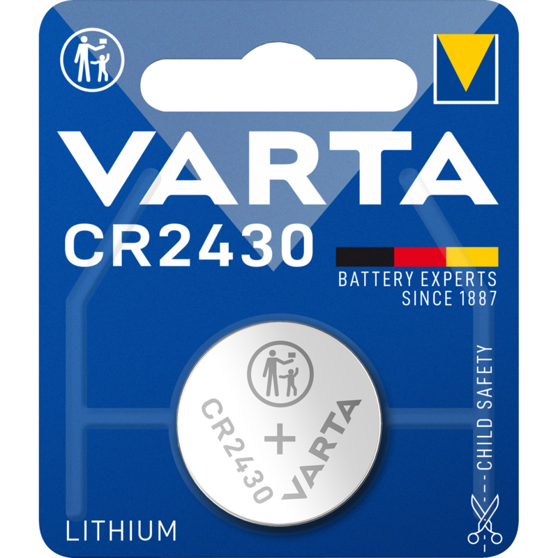 VARTA Lithium Coin Knopfzelle CR2430 Batterie, 1 Stück