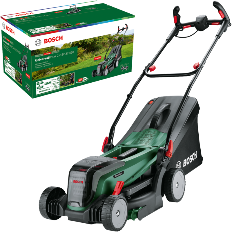 Bosch Heimwerken & Garten Akku-Rasenmäher UniversalRotak 2x18V-37-550 Solo