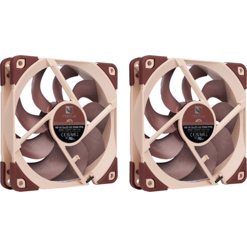 Noctua NF-A12x25 G2 PWM Sx2-PP Gehäuselüfter, braun/beige, PWM-Anschluss, 2