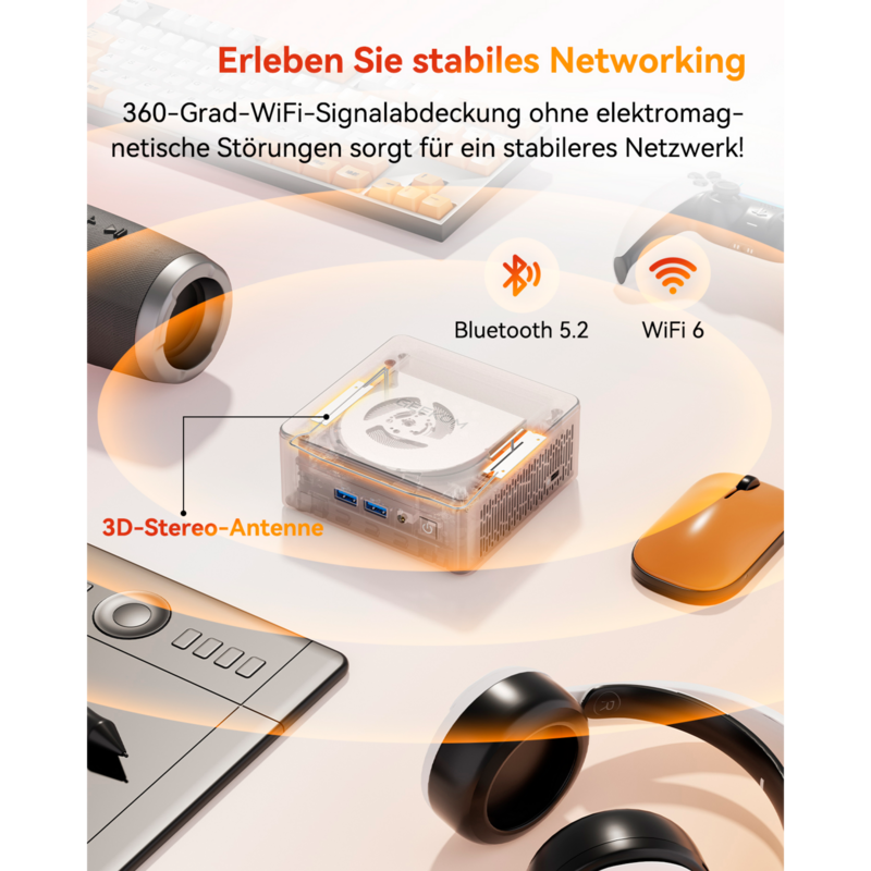 GEEKOM A5 Mini-PC, champagner, Windows 11 Pro