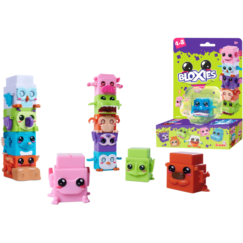 Simba Bloxies Spielfiguren Serie 1 (4er-Pack), sortierter Artikel, 4 Figuren