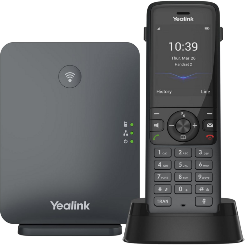 Yealink W78P VoIP-Telefon, schwarz, Basisstation mit Mobilteil