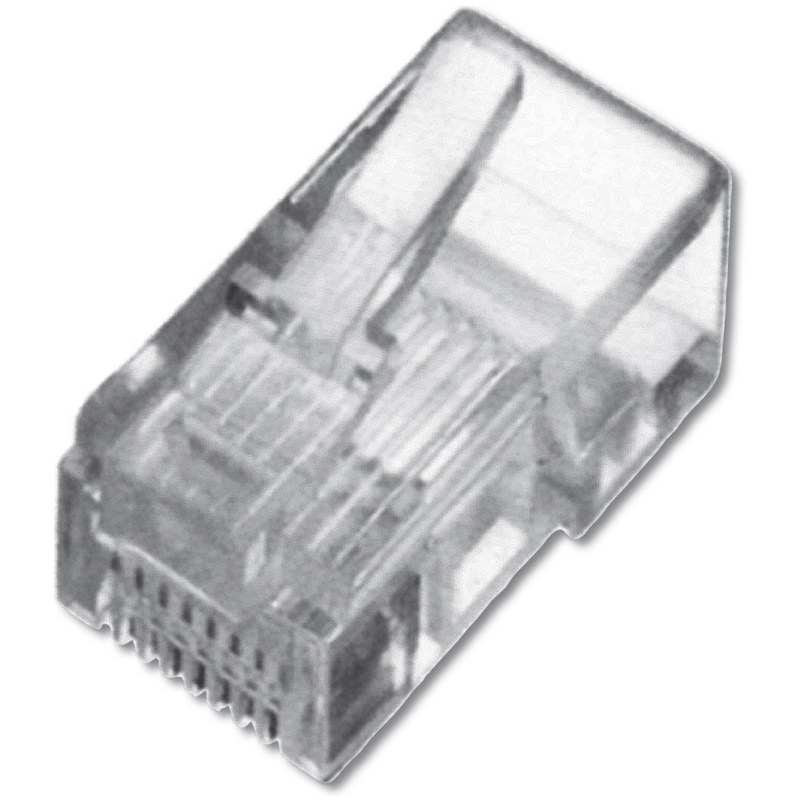 Digitus CAT.5e Modularstecker für Rundkabel, ungeschirmt, 1 Stück Stecker, Pass