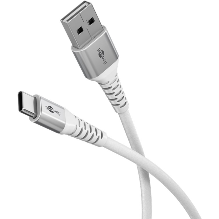 goobay Supersoftes USB 2.0 Textilkabel, USB-A Stecker > USB-C Stecker Kabel