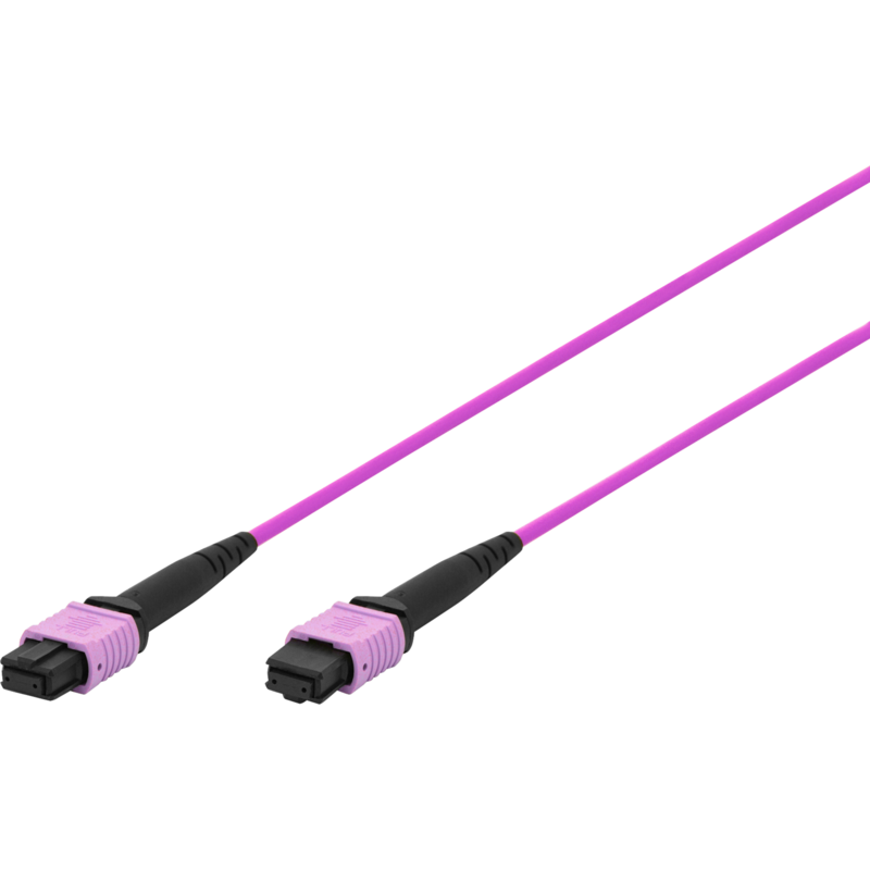 Digitus Glasfaser-Patchkabel, MPO Buchse, OM4, Methode A Kabel, violett, 20