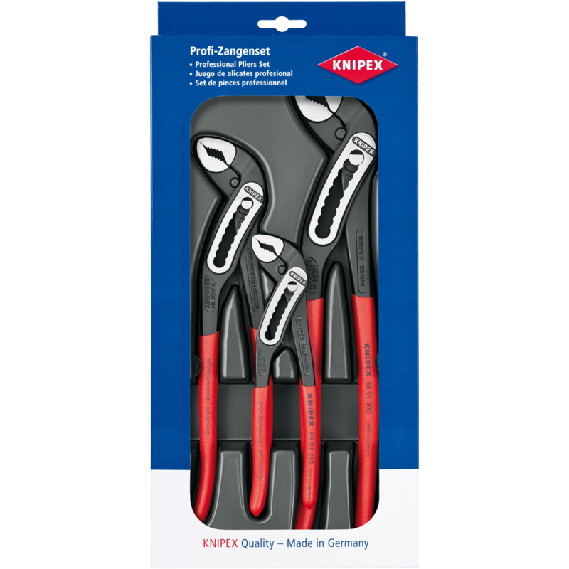 KNIPEX Alligator-Paket 00 20 09 V03 Zangen-Set, rot, 3-teilig, gezahnte
