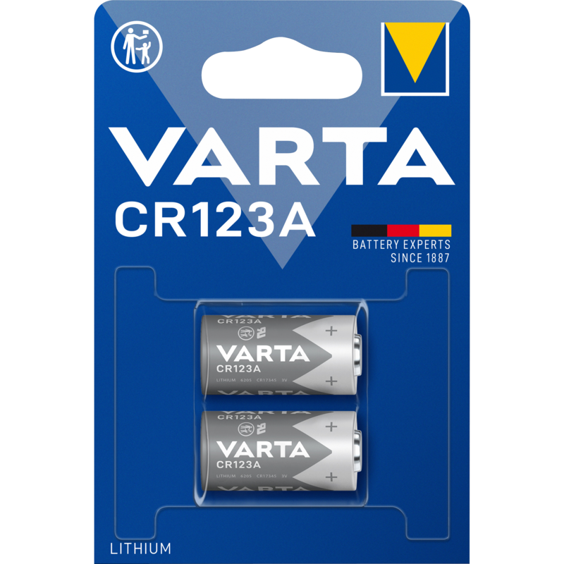 VARTA LITHIUM Cylindrical CR123A Batterie, 2 Stück, CR123A