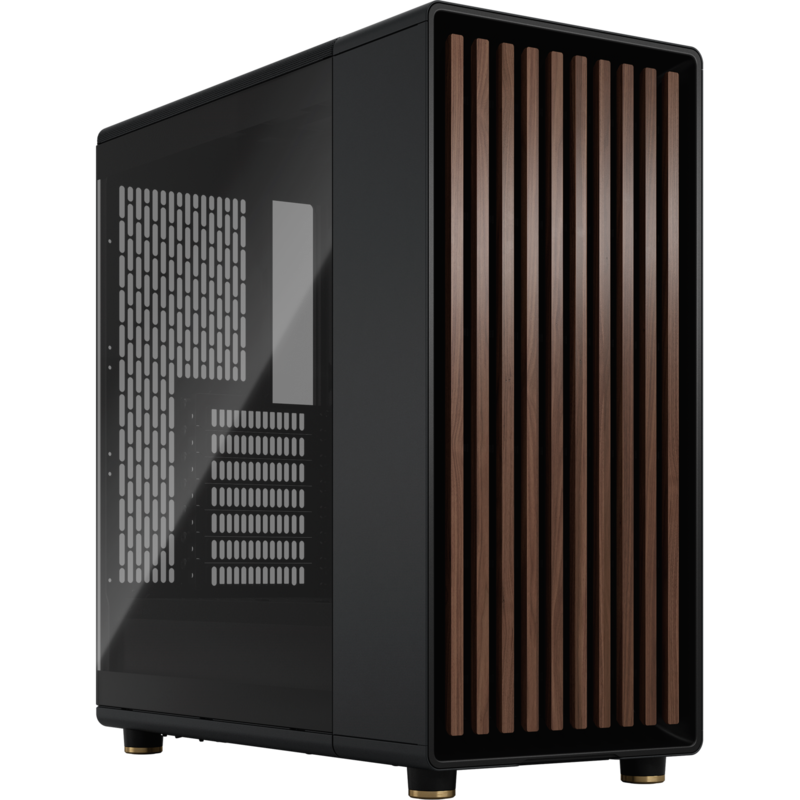 Fractal Design North Charcoal Black TG Dark Tower-Gehäuse, schwarz/holz