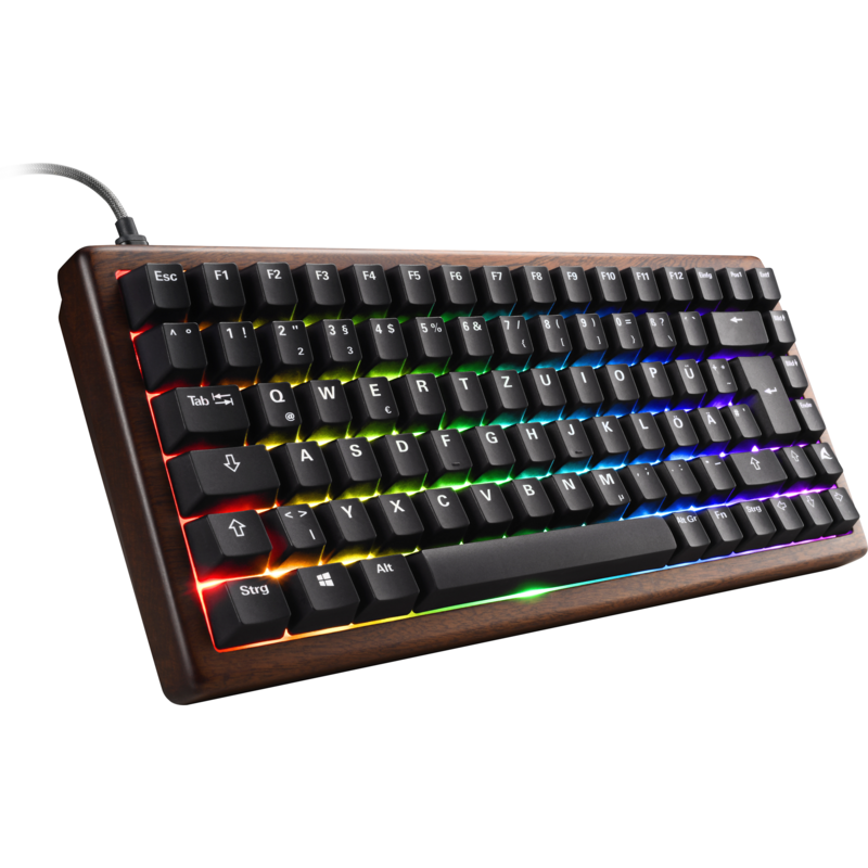Sharkoon SKILLER SGK50 S3 Wood PBT Gaming-Tastatur, holz/schwarz