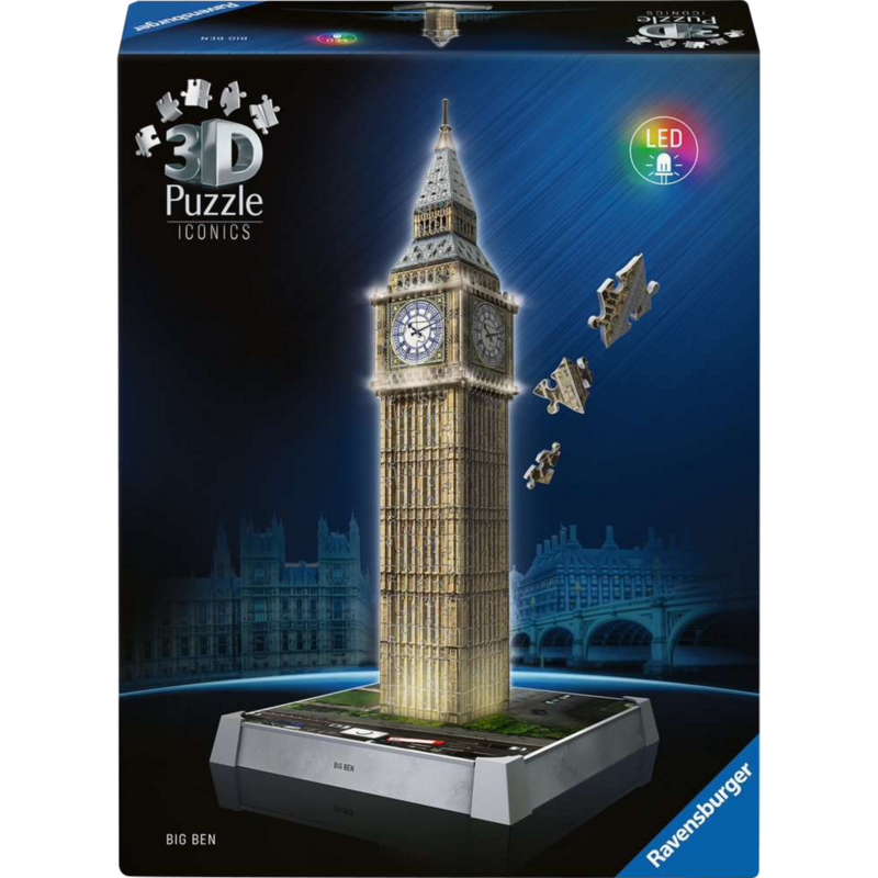 Ravensburger 3D Puzzle Iconics: Big Ben - mit Licht, 216 Teile