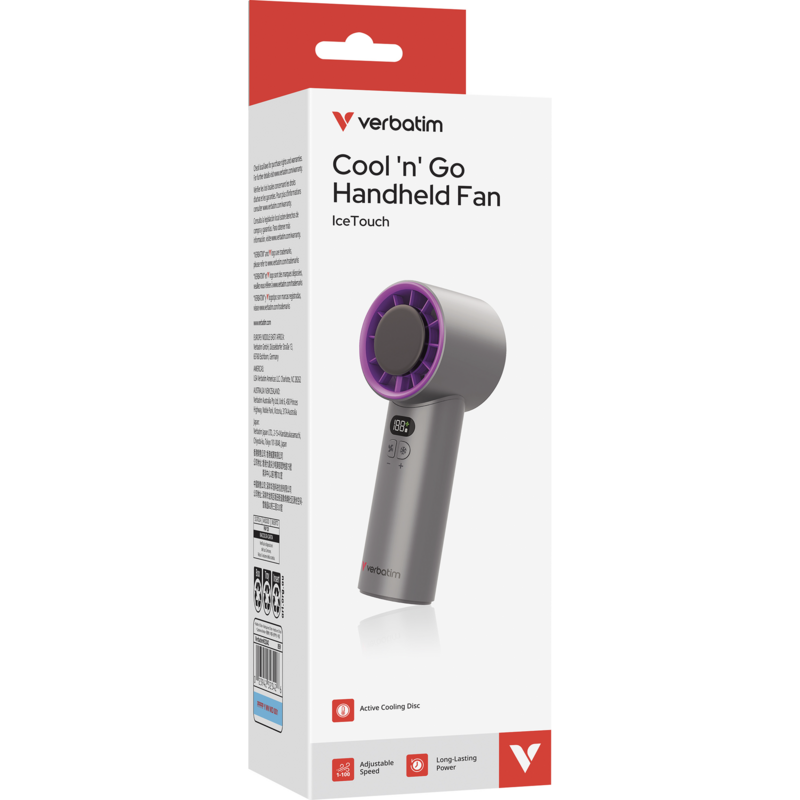 Verbatim Cool n Go IceTouch Ventilator, grau/violett