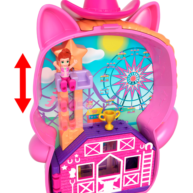 Mattel Polly Pocket Pony Rodeo Schatulle Spielset mit Puppe und Pferdchen