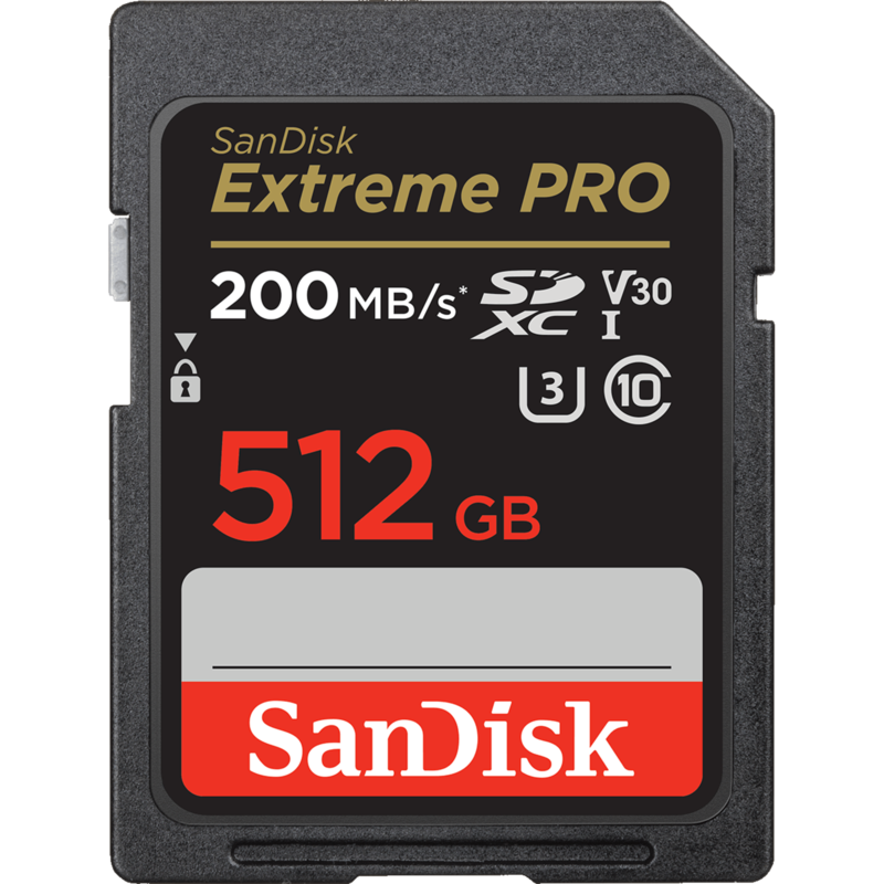 SanDisk Extreme PRO 512 GB SDXC Speicherkarte, schwarz, UHS-I U3, Class 10, V30